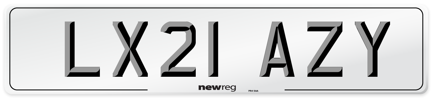 LX21 AZY Number Plate from New Reg